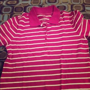 White Stag pink and white striped shirt