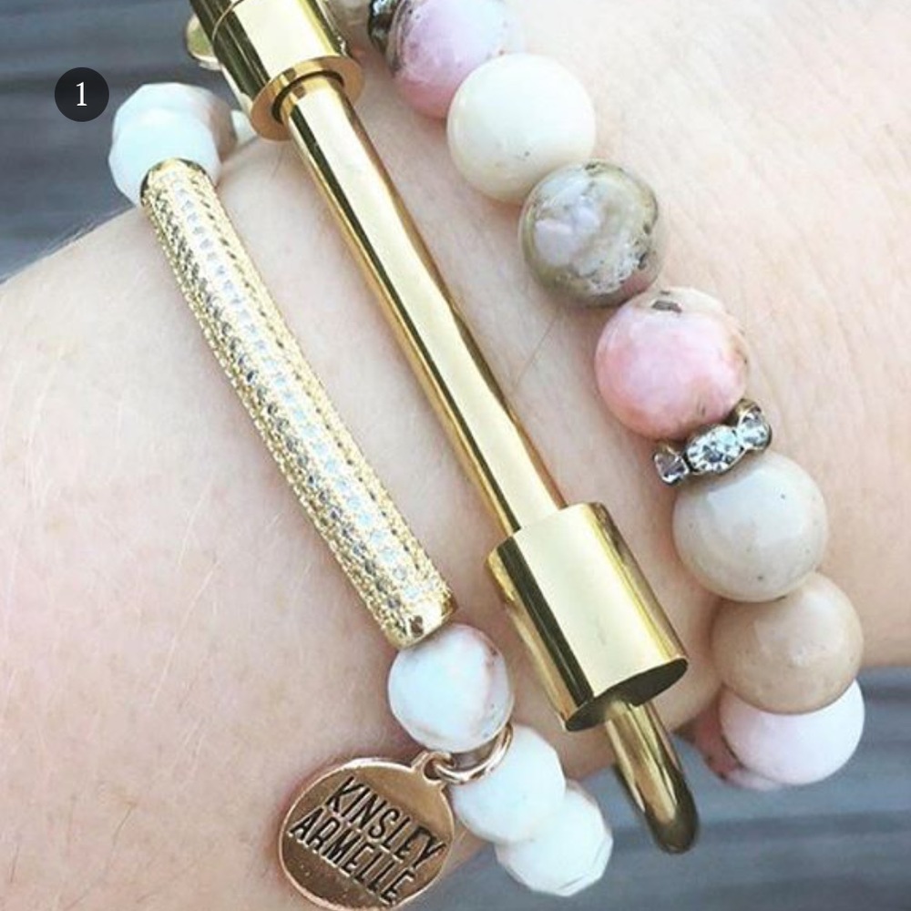 🆕 Kinsley Armelle GLITZ KHAKI BRACELET - Picture 8 of 8