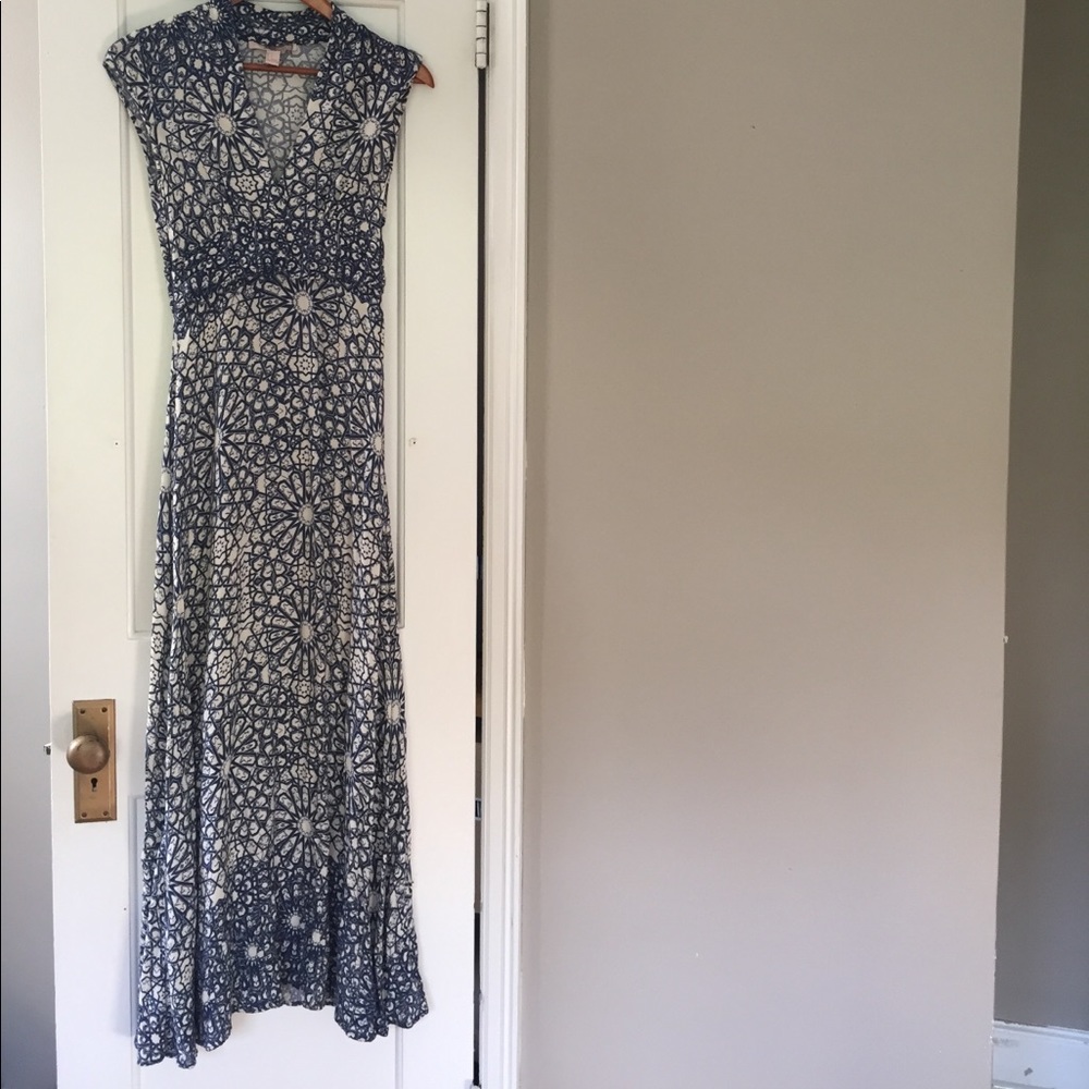 Forever 21 Blue Moroccan Tile Maxi Dress S