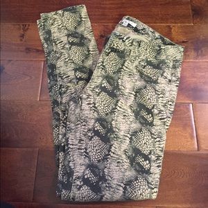 CAbi Snakeskin Print Skinny Pants