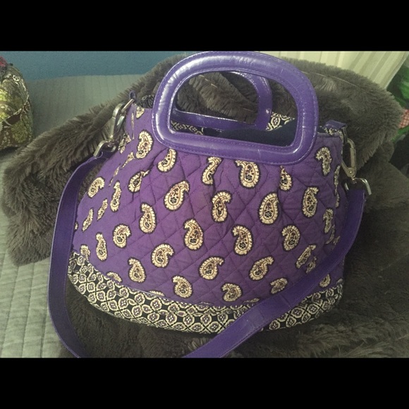 Vera Bradley Purple Paisley Handbag Purse - Picture 1 of 3