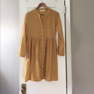 Mustard Long Sleeve Shift Dress Size 4