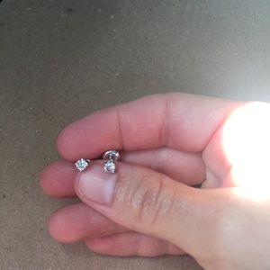 1/3 carat round-cut diamond stud earrings