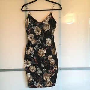 Velvet Floral Midi Dress by Charlotte Russe