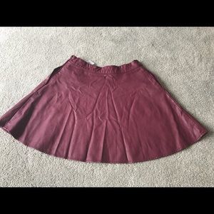 Abercrombie & Fitch red vegan leather skirt