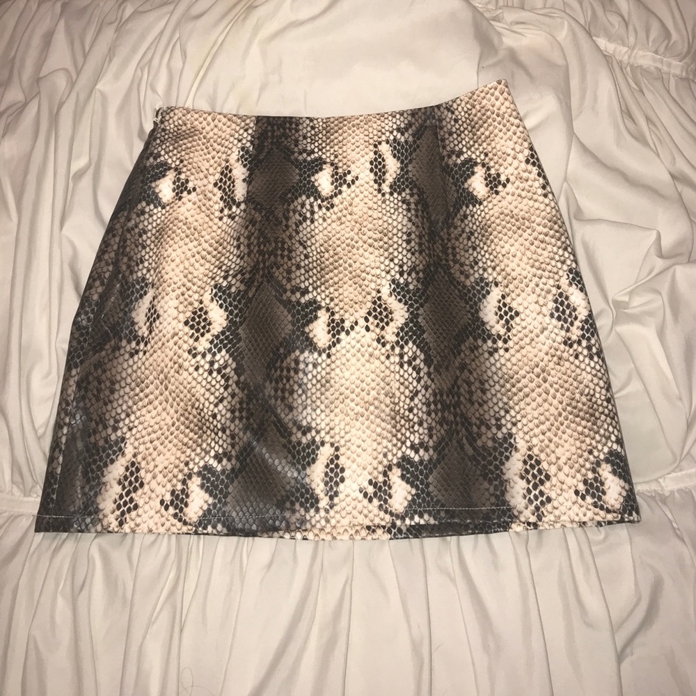 Faux snakeskin miniskirt