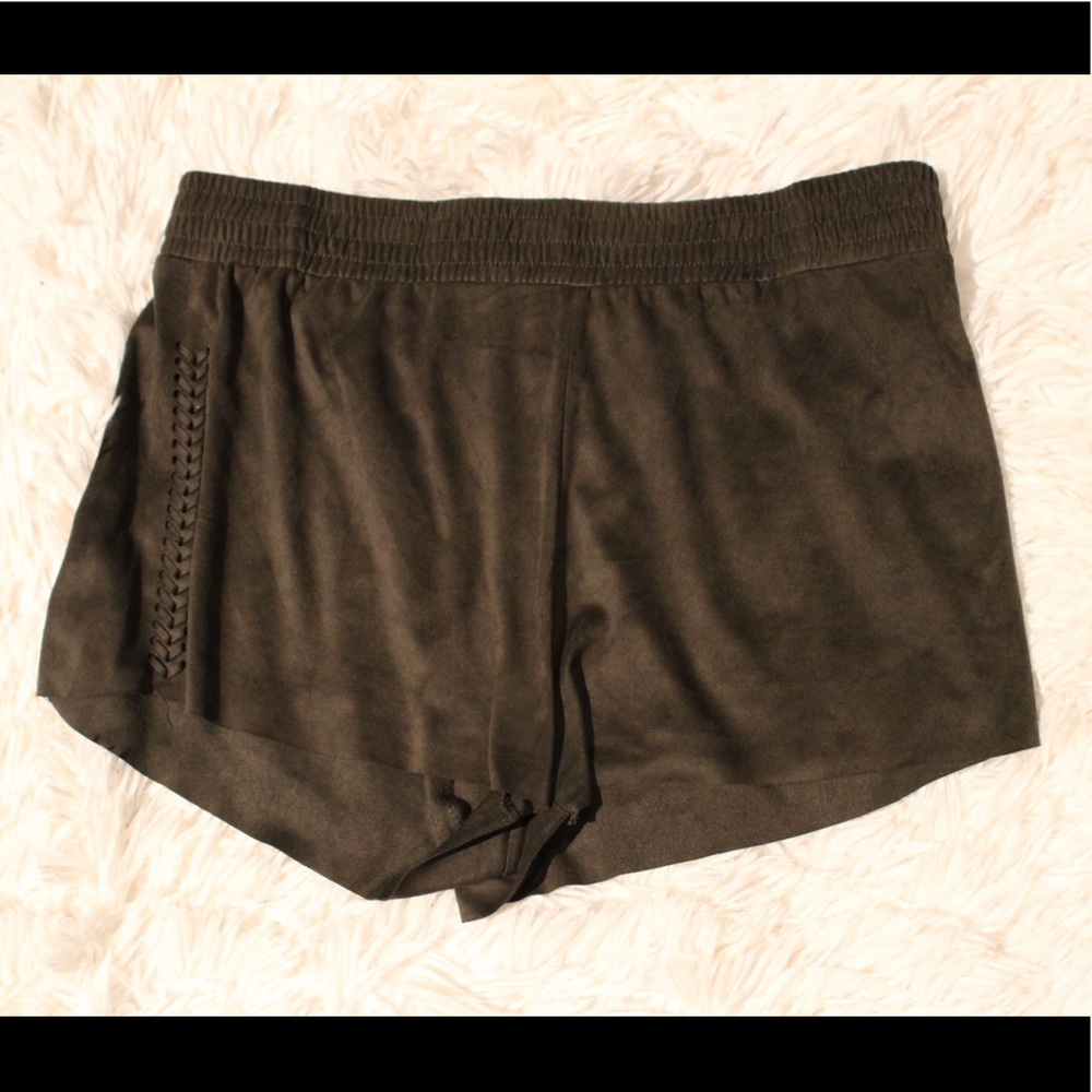 Lace Up Faux Suede Shorts