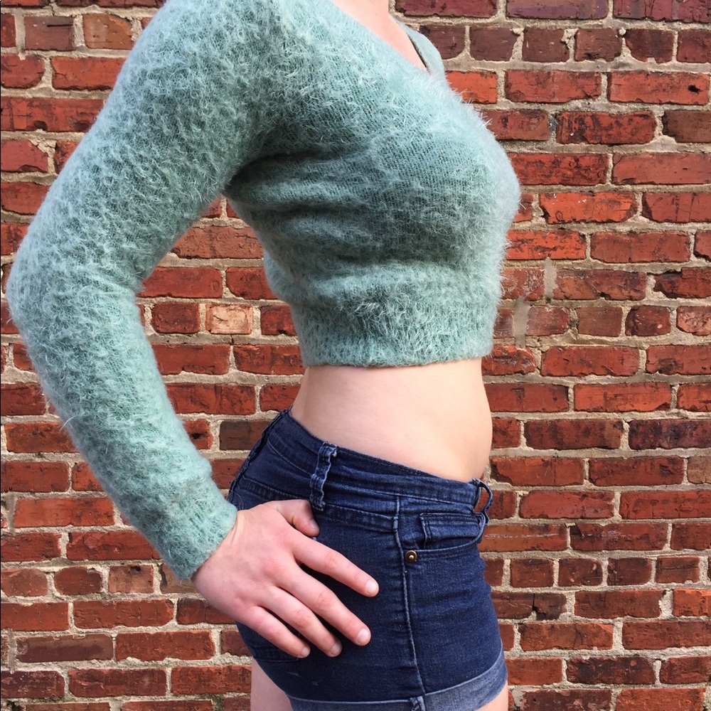 American Apparel cropped fuzzy sweater