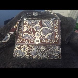 Vera Bradley Brown Paisley Messenger Handbag