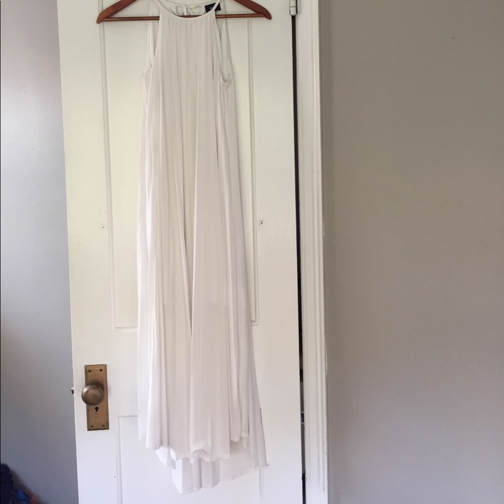 White Grecian Midi Dress Size Small