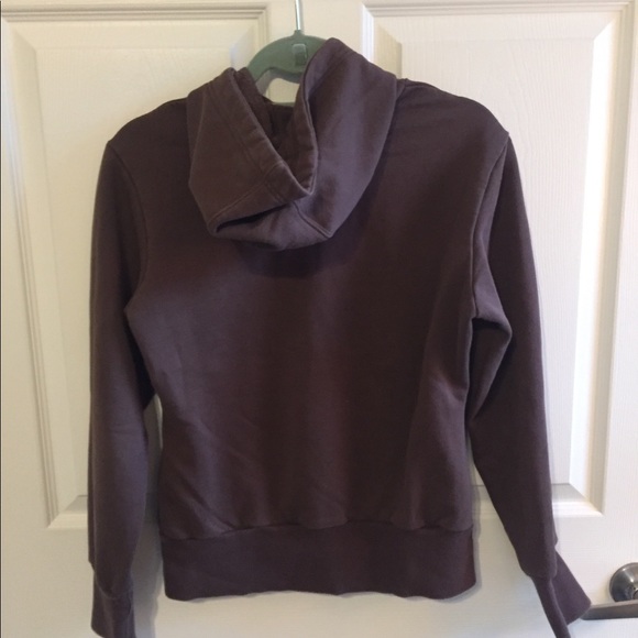 Chocolate brown and pink PUMA hoodie MEDIUM - Picture 3 of 4