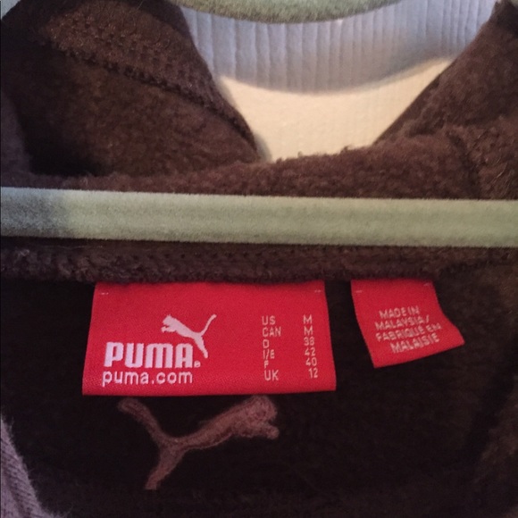 Chocolate brown and pink PUMA hoodie MEDIUM - Picture 4 of 4