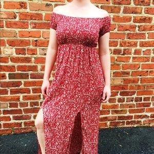 Casual off the shoulder peasant dress