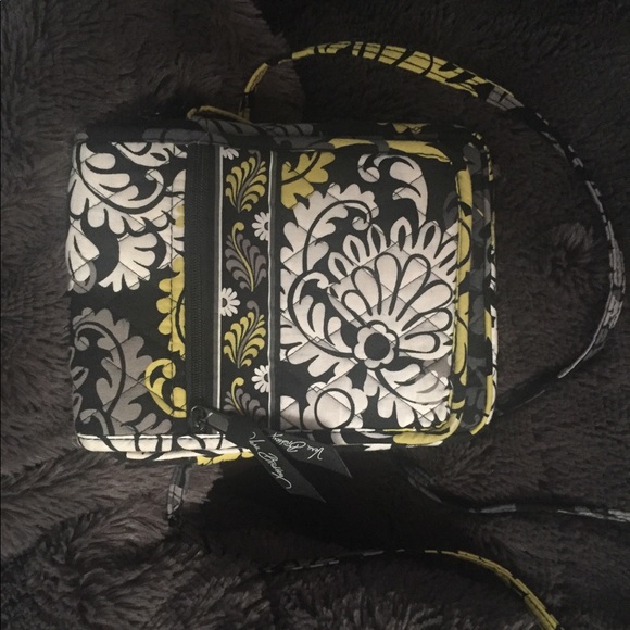 Vera Bradley Black/Grey/Yellow Messenger Bag - Picture 1 of 3