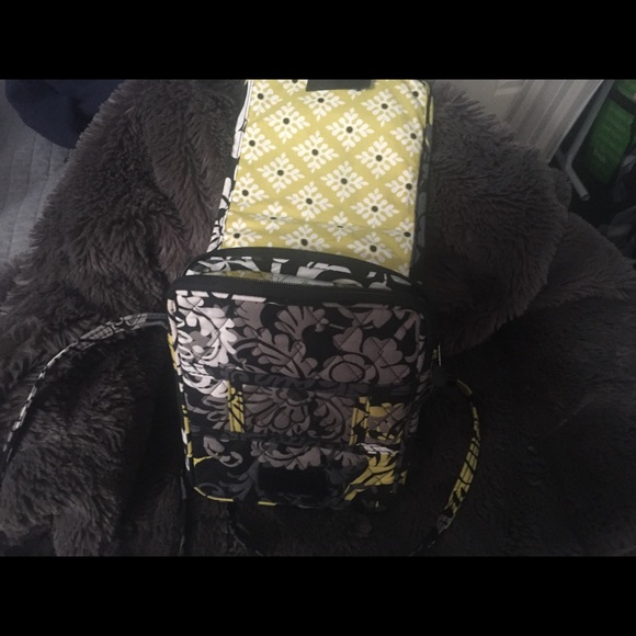 Vera Bradley Black/Grey/Yellow Messenger Bag - Picture 2 of 3