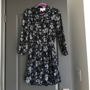 Nordstrom black & white dress floral - XS