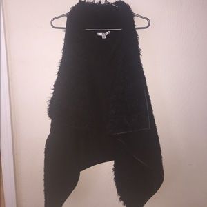 Black fur vest