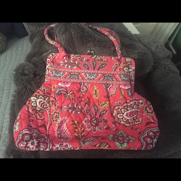 Vera Bradley Hot Pink Paisley Handbag - Picture 1 of 3