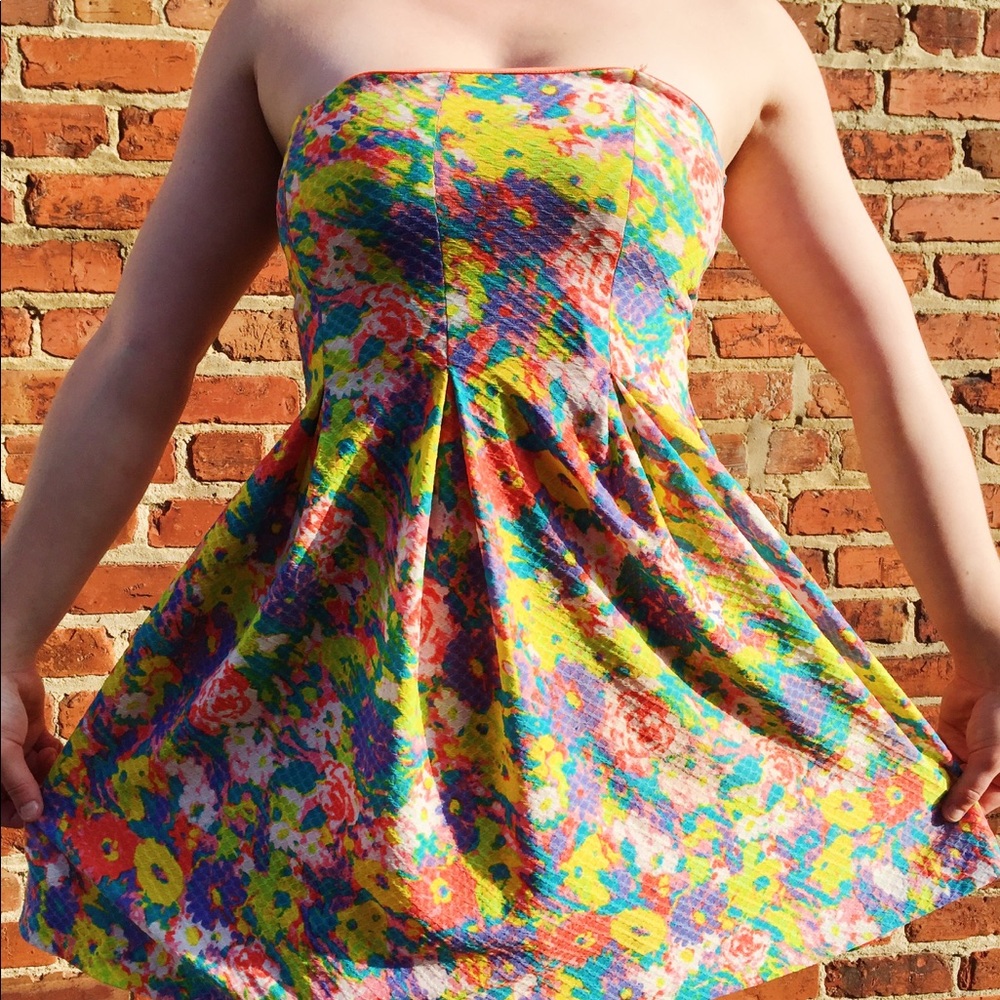 Floral mini skater dress