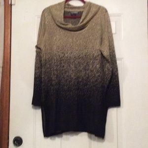 Gold and black knit top