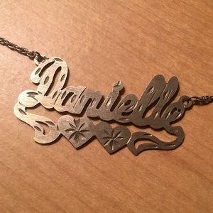 Danielle Silver Name Necklace Nameplate