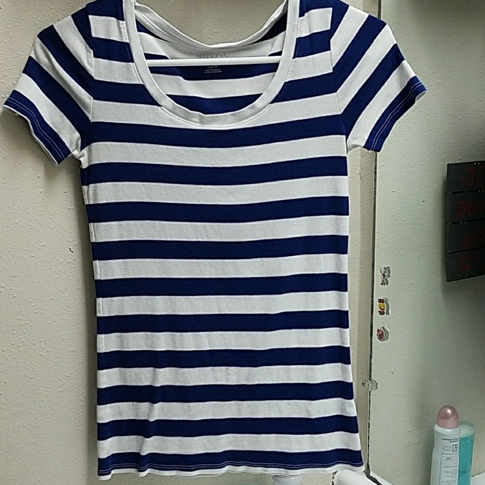 Navy blue and white shirt