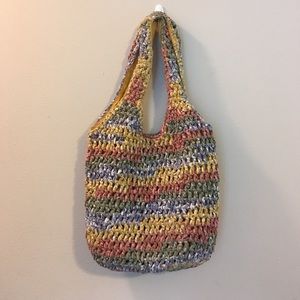 Woven Knit Braided Boho Tote Satchel Hangbag Woven Knit Braided Boho Tote Satchel Hangbag