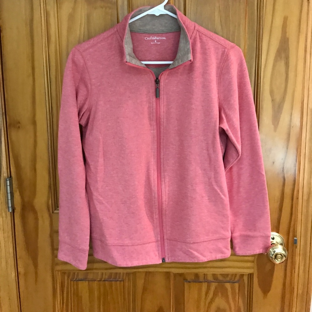 Pink zip up cardigan