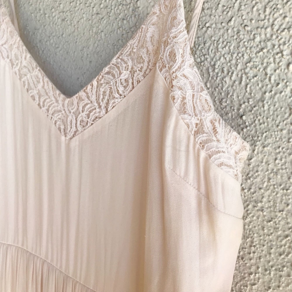 Cream Lace-Accented maxi dress