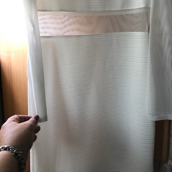 Painted Threads white body con style dress/ mesh - Picture 2 of 5
