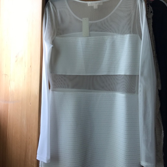 Painted Threads white body con style dress/ mesh - Picture 4 of 5