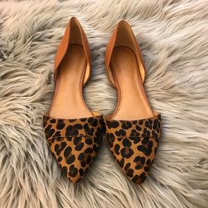 J.Crew Calf Hair Leopard Leather Flats