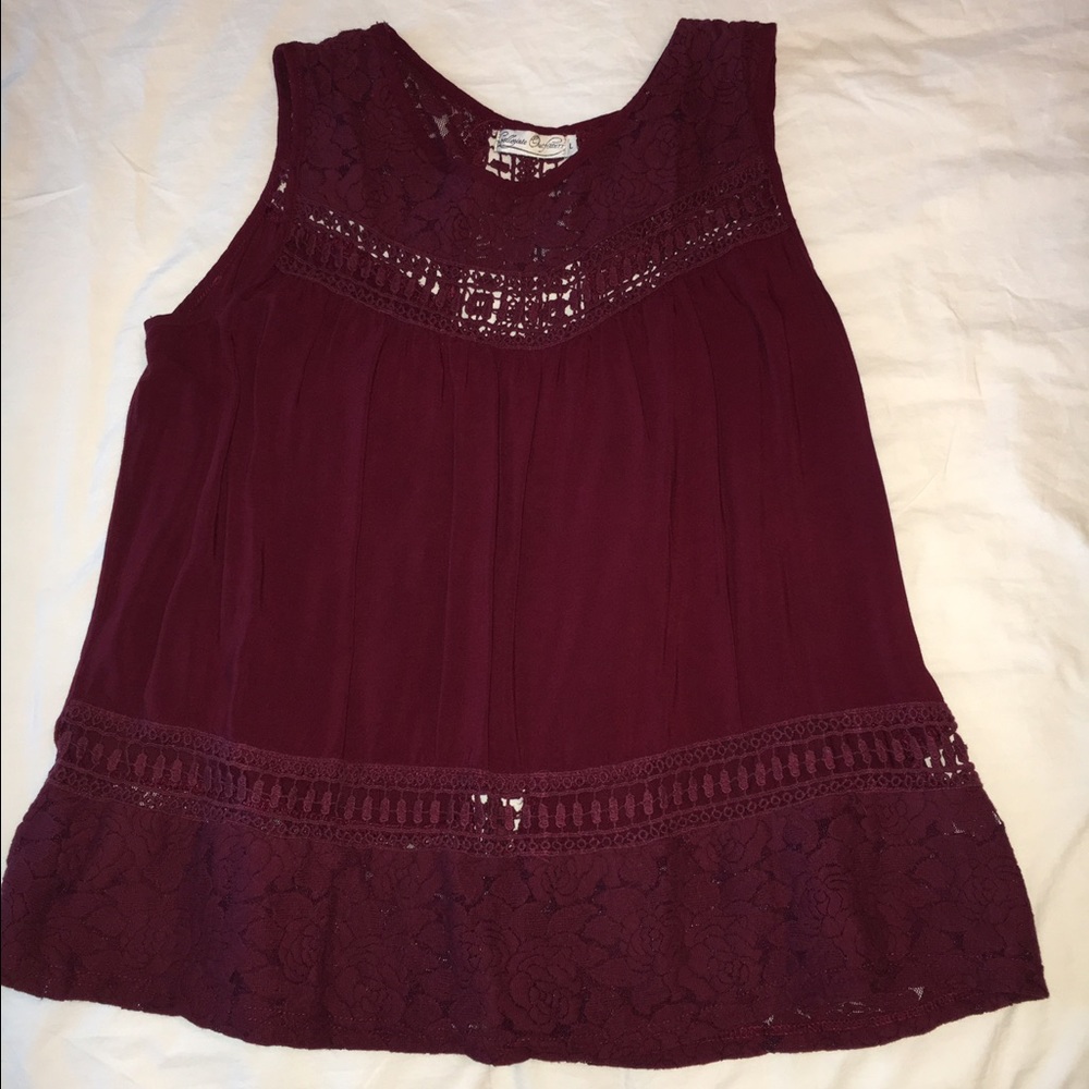 Maroon open back top