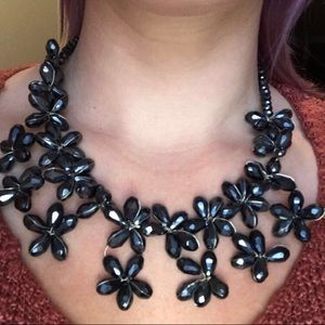 Deep blue flower necklace
