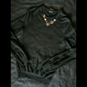 J. Crew Slim Black 100% Merino Wool Sweater