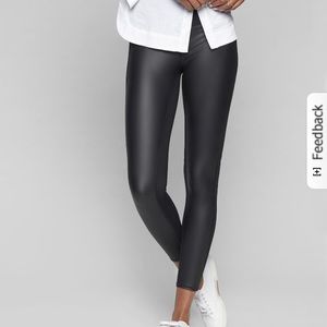 Athleta black leather leggings- worn once! Size M