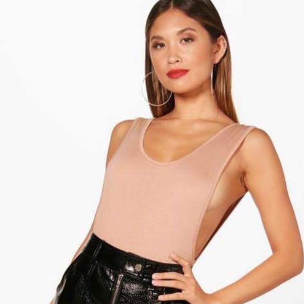 Nude Plunge Side Bodysuit