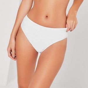 White High Leg Bikini Bottoms