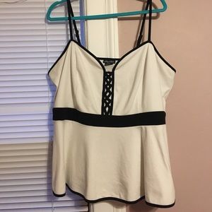 Tie Me Up Peplum - black and white