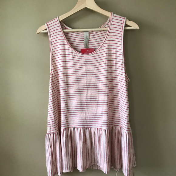 Evereve Tops - NWT Evereve | Allison Joy Striped Peplum Tank