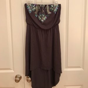 Express Hi Lo Aztec Strapless Dress NWT