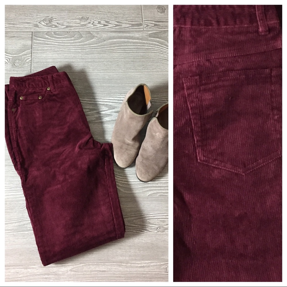 NWT NEWPORT NEWS burgundy corduroys. Size 8.
