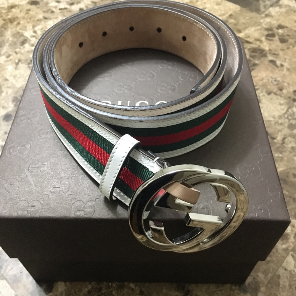 Authentic Gucci Belt w green/red/green signature