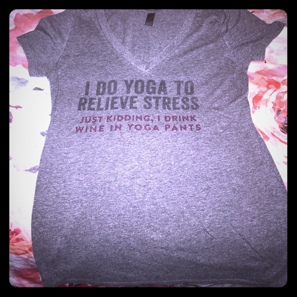 Funny wine/yoga tee
