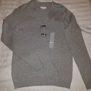 Charter Club Sparkly Silver and Gray Sweater