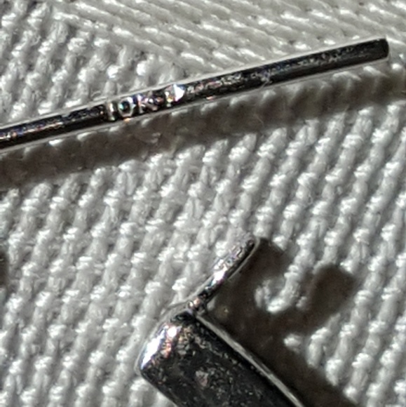 10k white diamonds hoops. Front/back - Picture 4 of 8