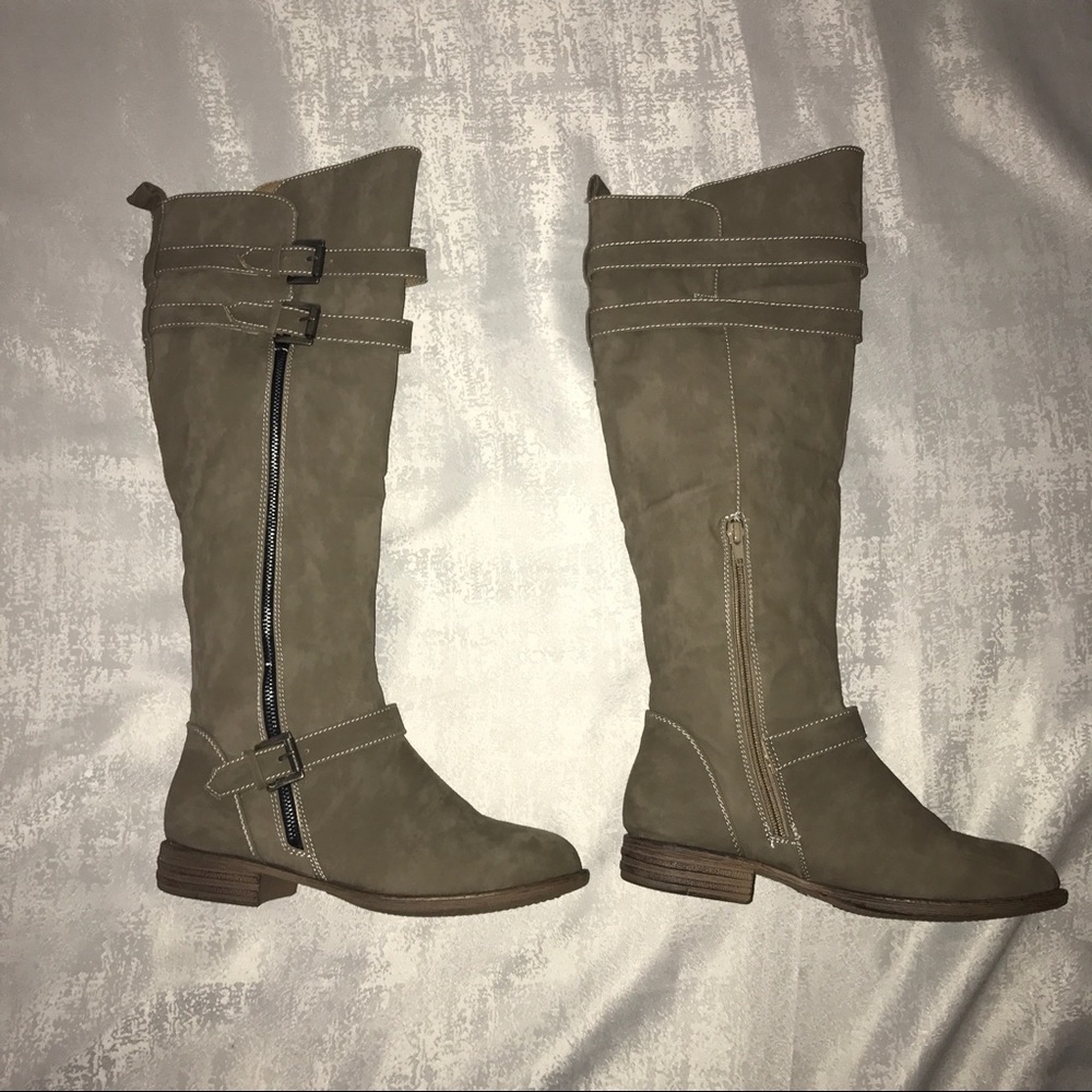 Cathy Jean Taupe Riding Boot - 8