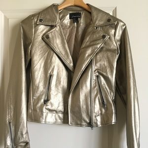 Gold faux-leather jacket