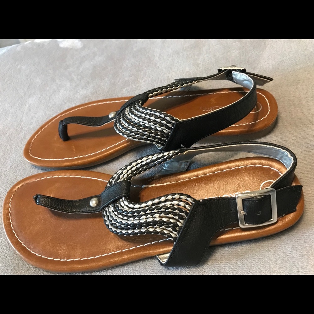 Black and Silver Sandals