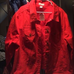 Vibrant Orange Denim Jacket